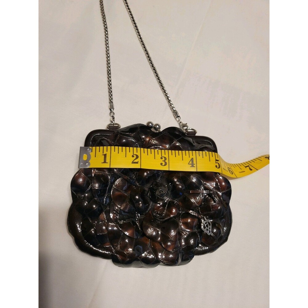 Brighton Roselie Leather Coin Purse Crossbody Black/Brown - Picture 7 of 8